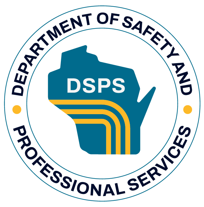 Department Seal: Division of Safety and Professional Services around the outside and central DSPS logo.