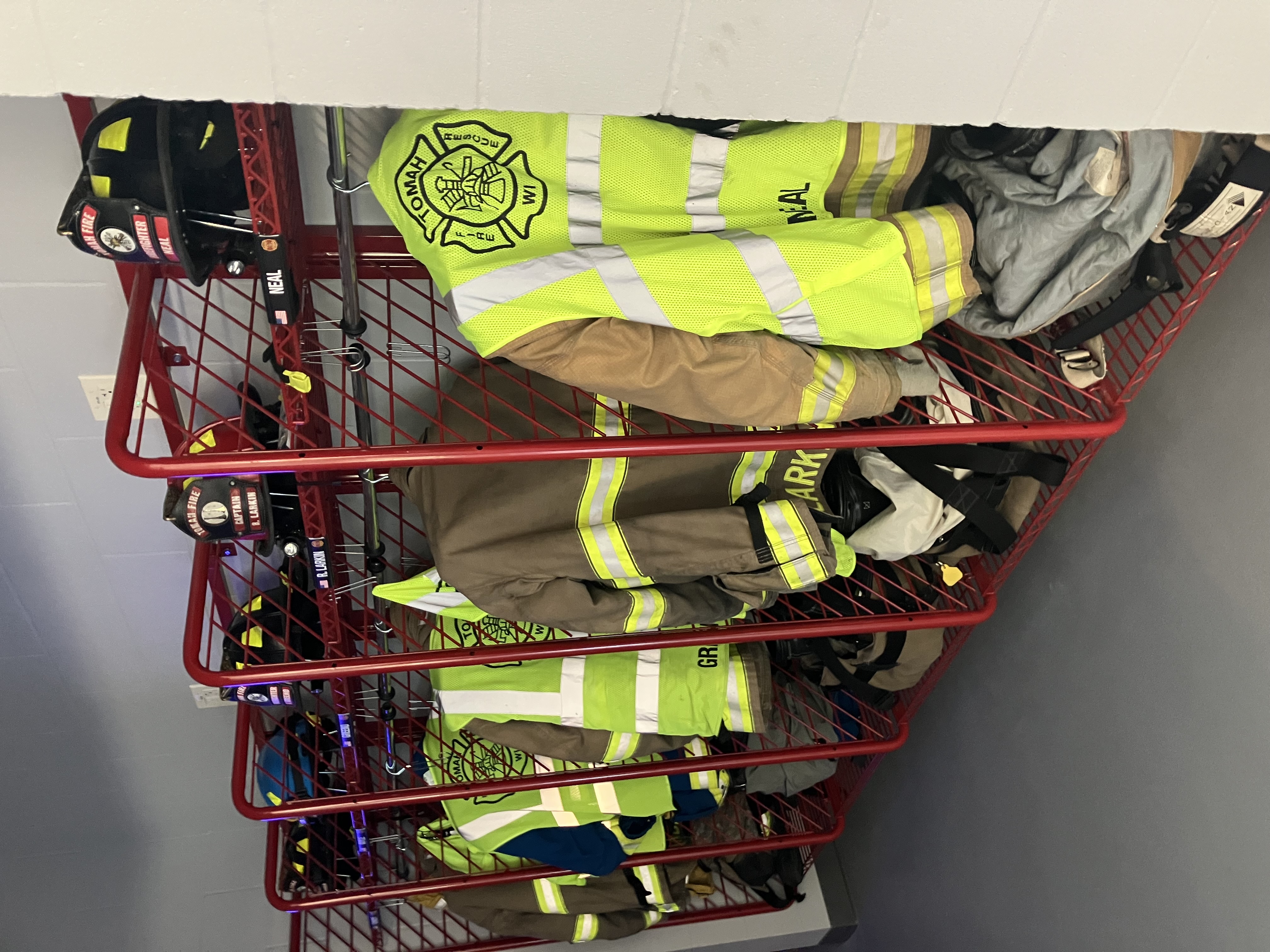 Fire gear at Tomah Fire Department